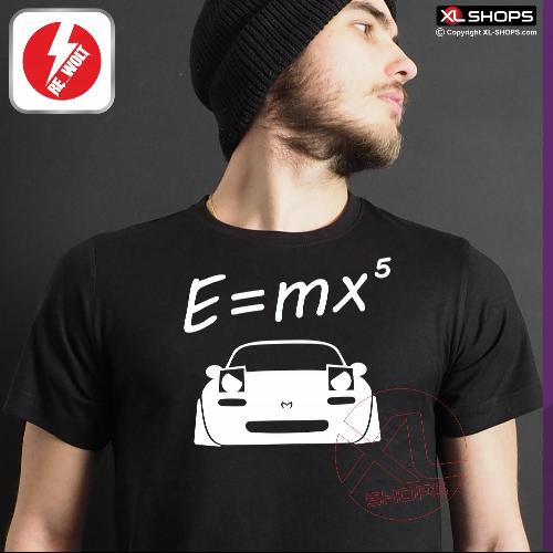 E = MX5 NA Men tshirt black white M-JUJIRO MAZDA