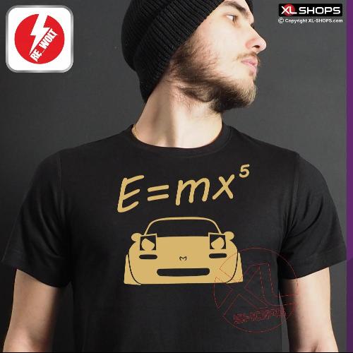 E = MX5 NA Men tshirt black gold M-JUJIRO MAZDA
