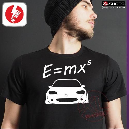 E = MX5 NB Men tshirt black white M-JUJIRO MAZDA