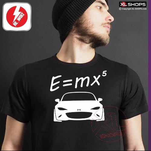 E = MX5 ND Men tshirt black white M-JUJIRO MAZDA
