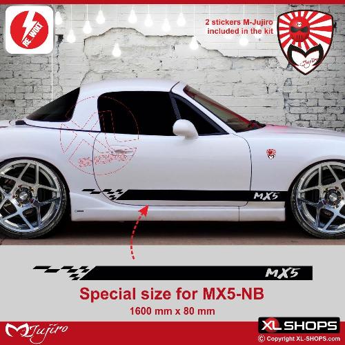 Adesivi fasce laterali TUNER MAZDA MX5 NB  M-JUJIRO MAZDA