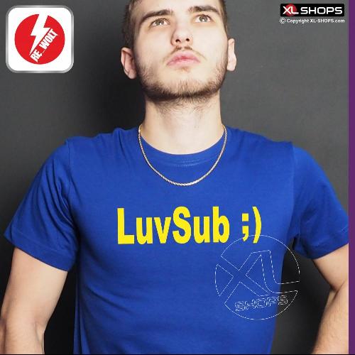 LUVSUB Men tshirt blue / yellow SUBARU