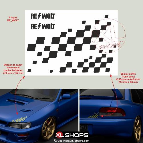 Chequered flag sticker decal SUBARU