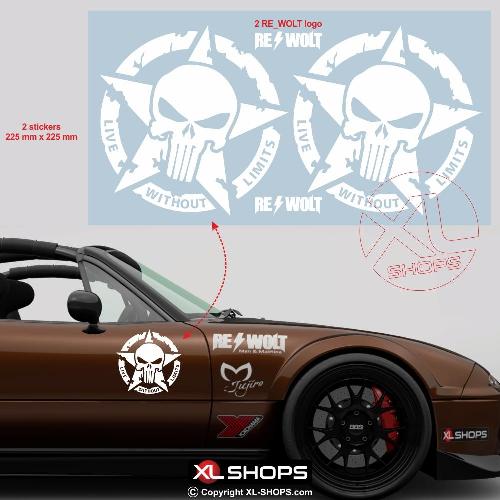 2 adesivi LIFE WITHOUT LIMITS 22 cm RE_WOLT