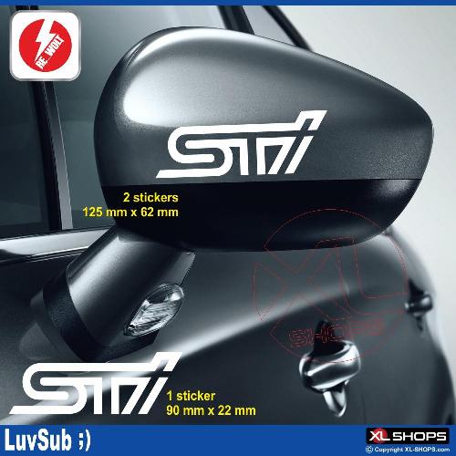 STI 3 sticker decal pack SUBARU
